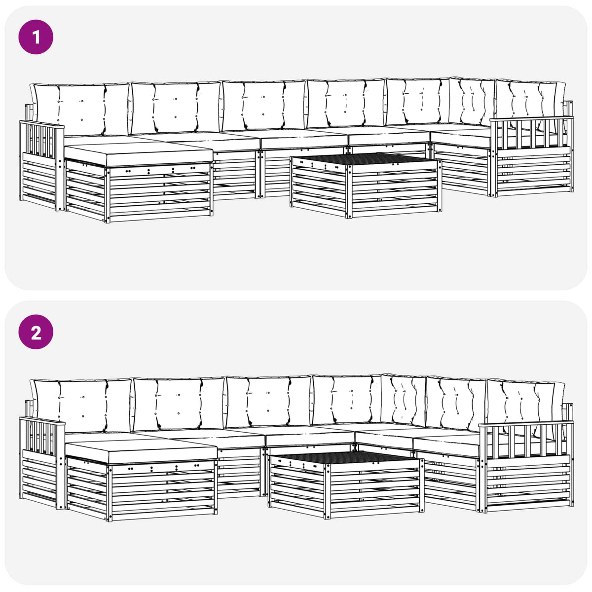 Set vanjskih sofa 8 kom. Bijela i antracit Smeđa 79 x 79 x 37 cm