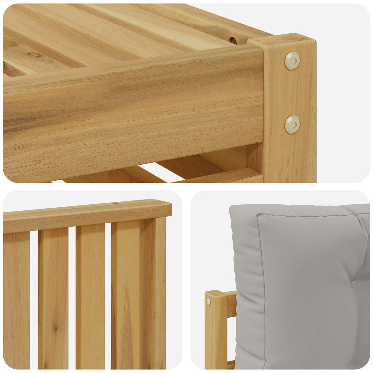 Set vanjskih sofa 6 kom. Bijela i svjetlosiva 329 x 162,5 x 73 cm