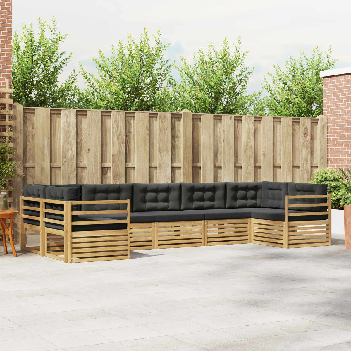 Set vanjskih sofa 7 kom. Bijela i antracit Poliester 404 x 166,5 x 73cm