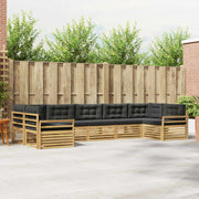 Set vanjskih sofa 7 kom. Bijela i antracit Čvrsto drvo akacije 404 x 170,5 x 73 cm