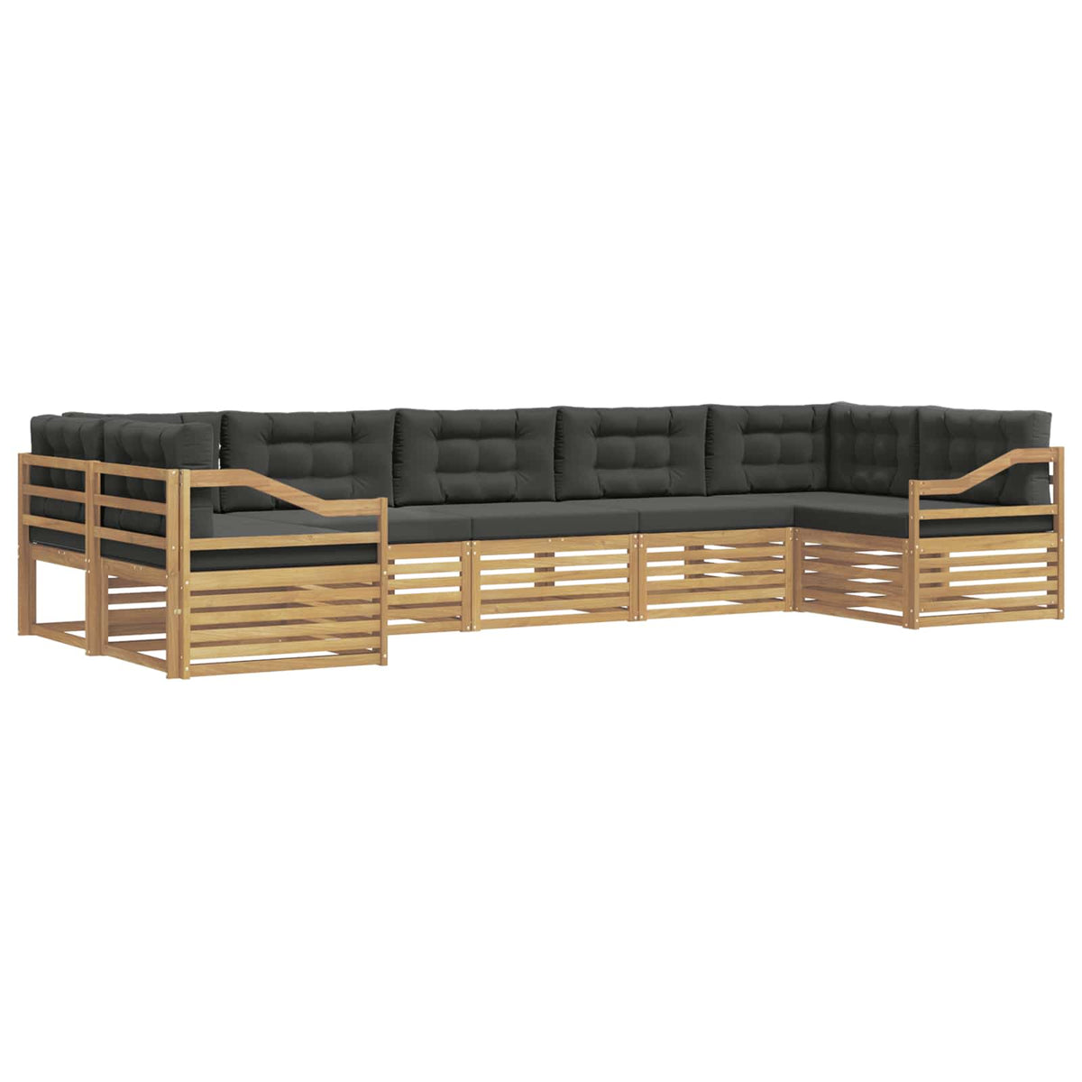 Set vanjskih sofa 7 kom. Bijela i antracit Poliester 404 x 166,5 x 73cm