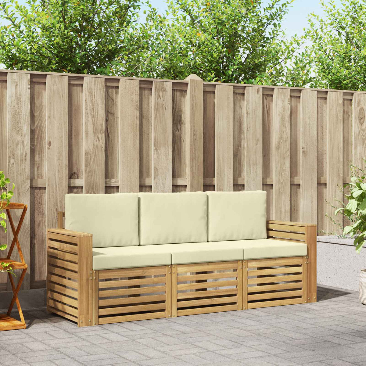 Setovi sofa 3 kom. Bijela i krem Poliester 197.5 x 63 x 73 cm