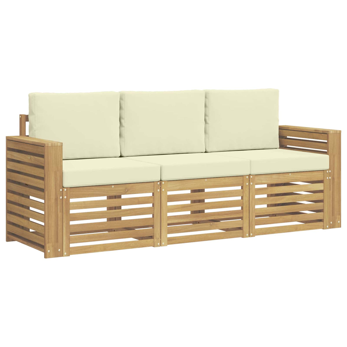 Setovi sofa 3 kom. Bijela i krem Poliester 197.5 x 63 x 73 cm