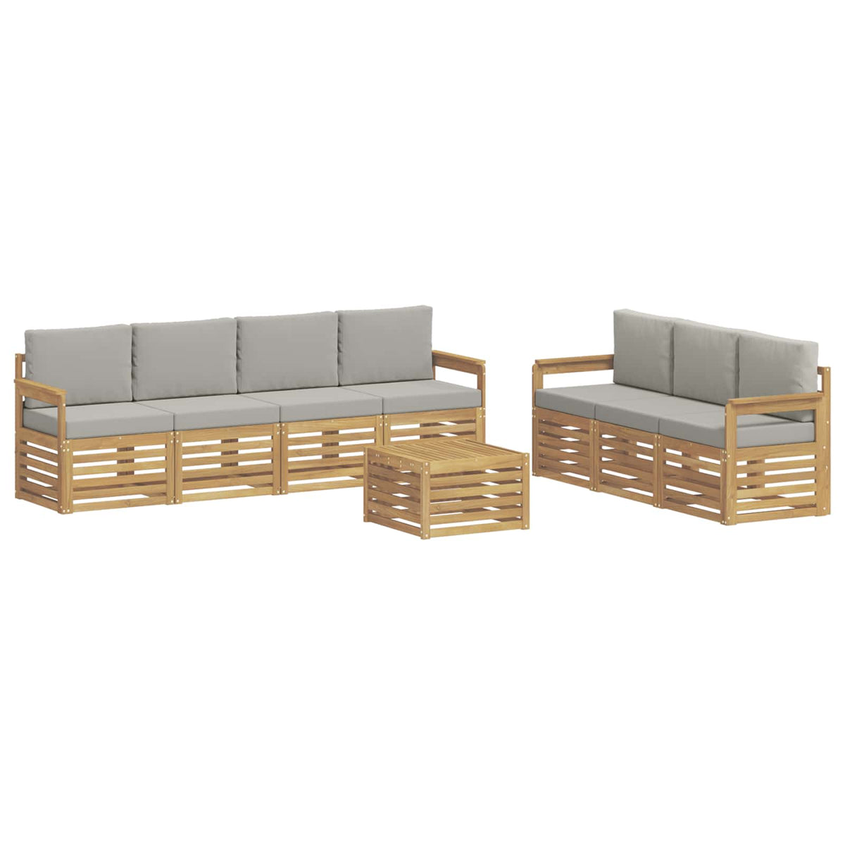 Setovi sofa 8 kom. Bijela i svjetlosiva Poliester