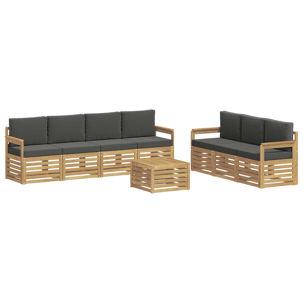Setovi sofa 8 kom. Bijela i antracit Poliester