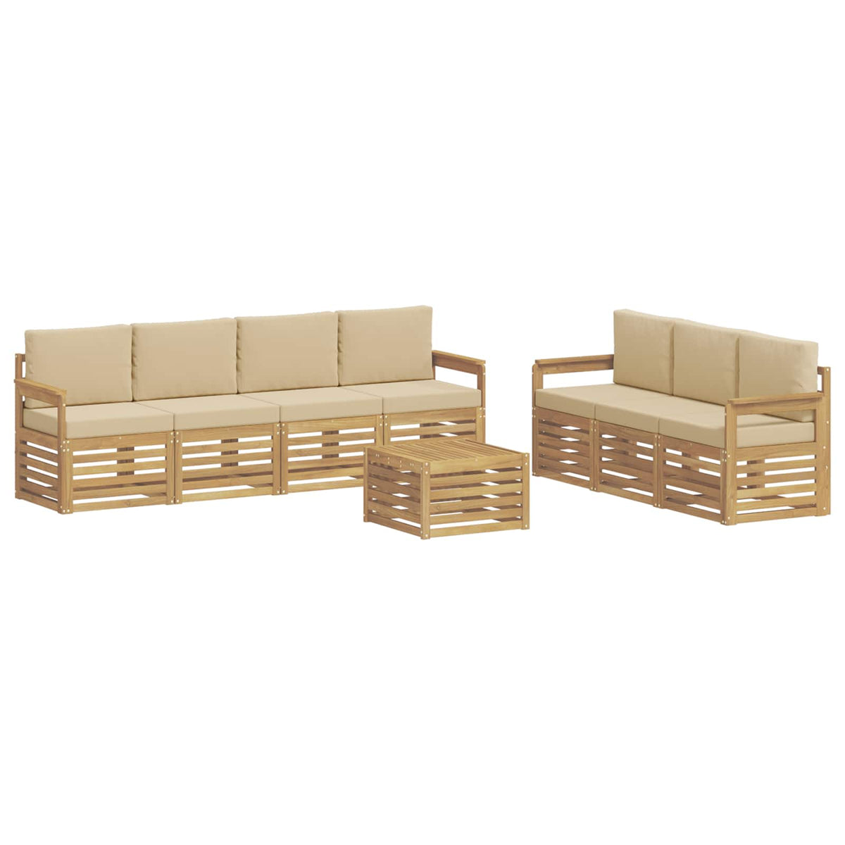Setovi sofa 8 kom. Bijela i bež Poliester