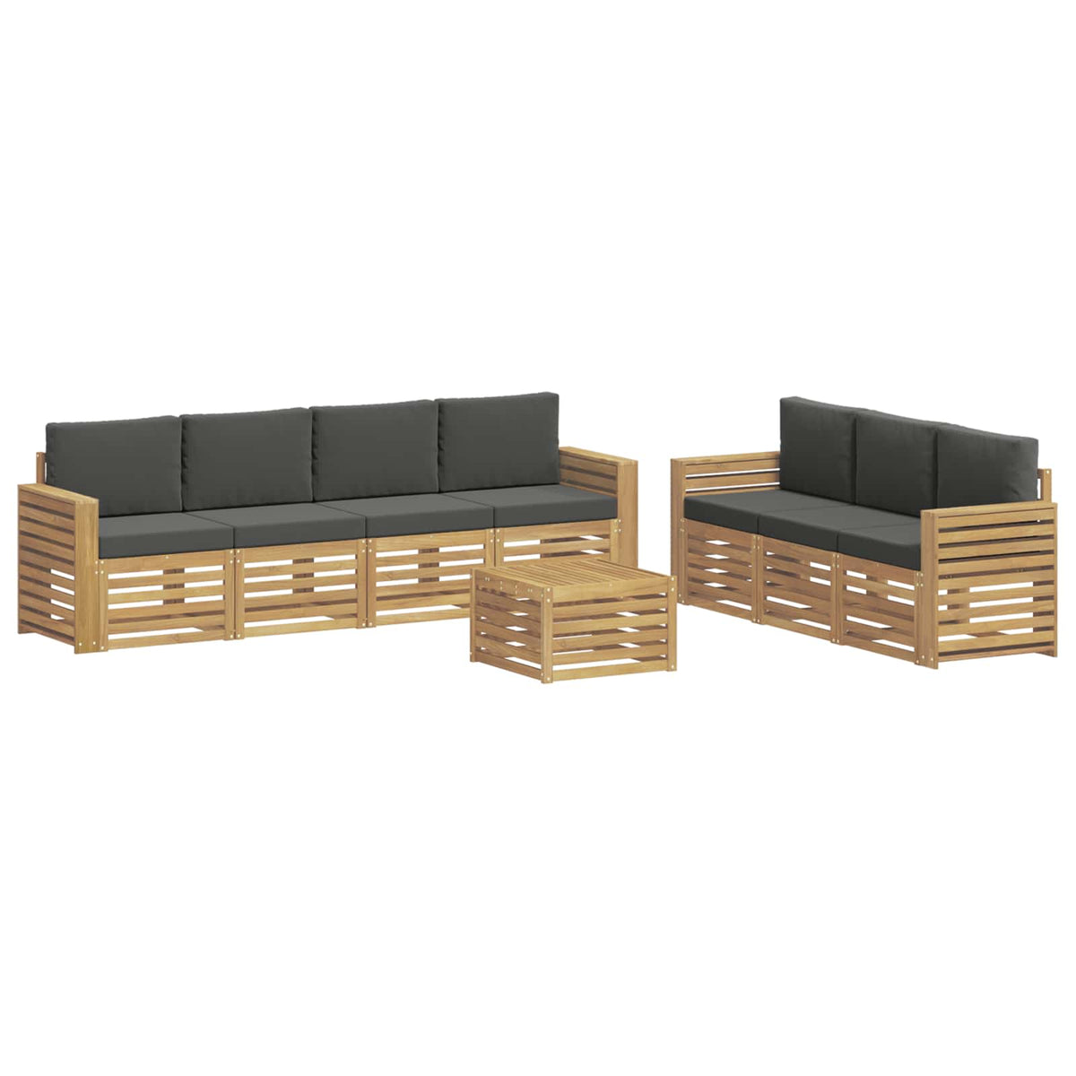 Setovi sofa 8 kom. Bijela i antracit Poliester