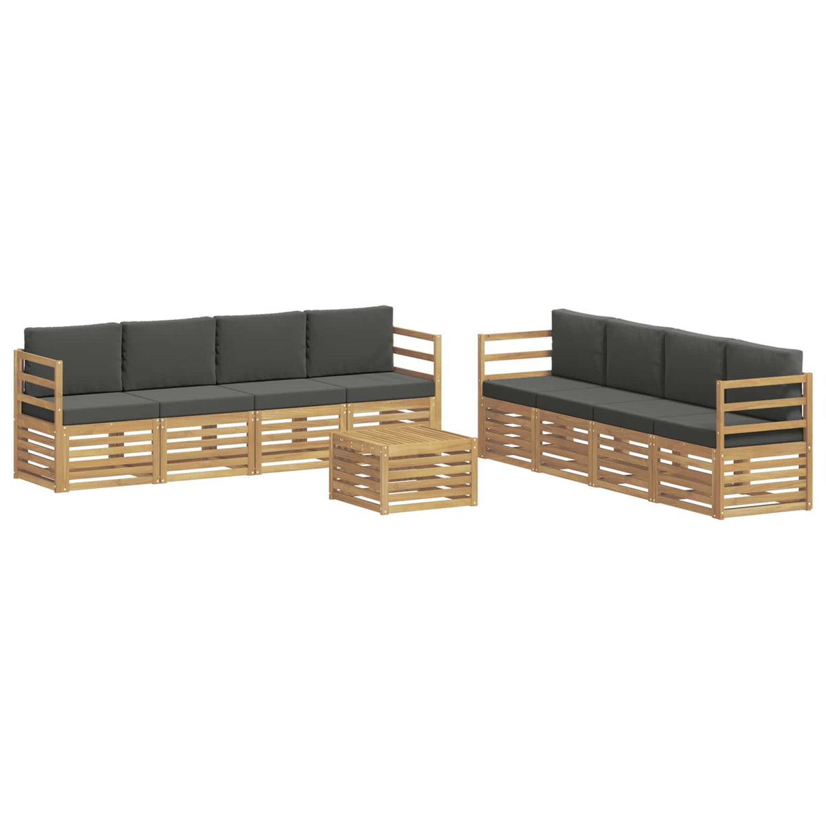 Set vanjskih sofa 9 kom. Bijela i antracit Poliester 59 x 59 x 37 cm