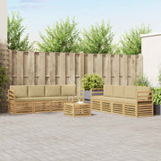 Set vanjskih sofa 9 kom. Bijela i bež Poliester 59 x 59 x 37 cm