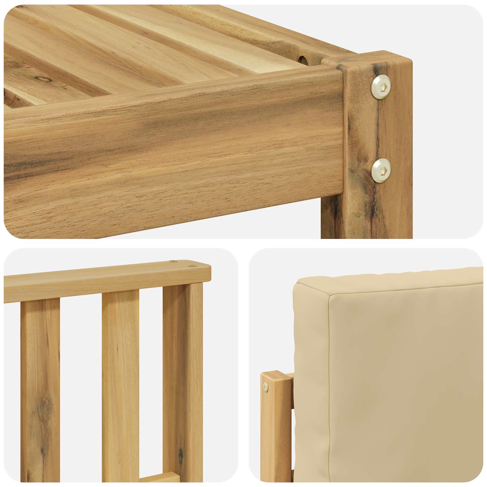 Set vanjskih sofa 9 pcs Bijela i bež 59 x 59 x 37 cm Poliester