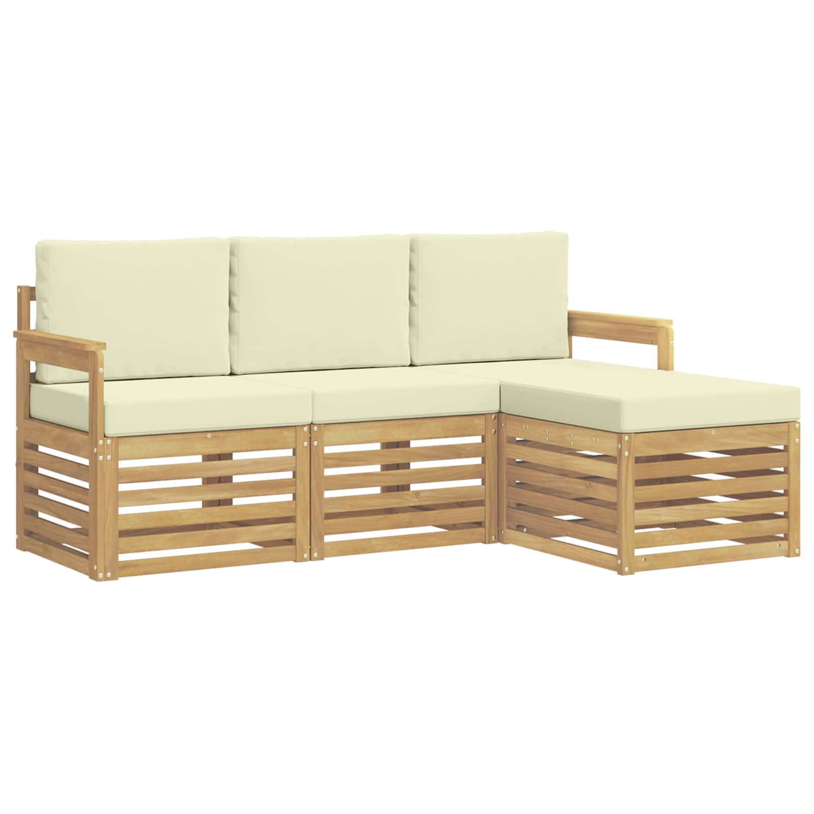 Set vanjskih sofa 4 pcs Bijela i krem 189,5 x 122,5 x 73 cm