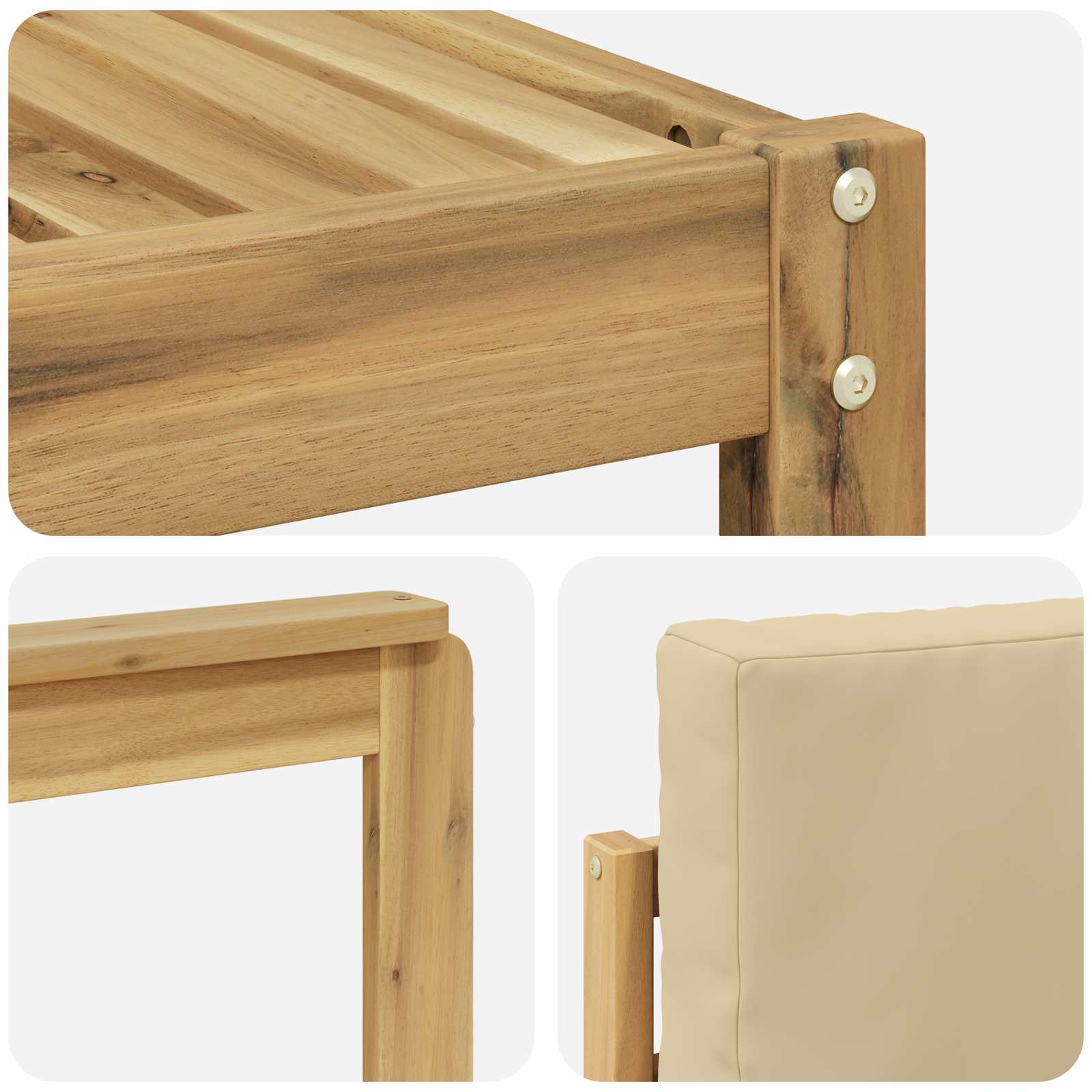 Set vanjskih sofa 4 pcs Bijela i bež 189,5 x 122,5 x 73 cm