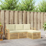 Set vanjskih sofa 4 pcs Bijela i krem 193,5 x 122,5 x 73 cm