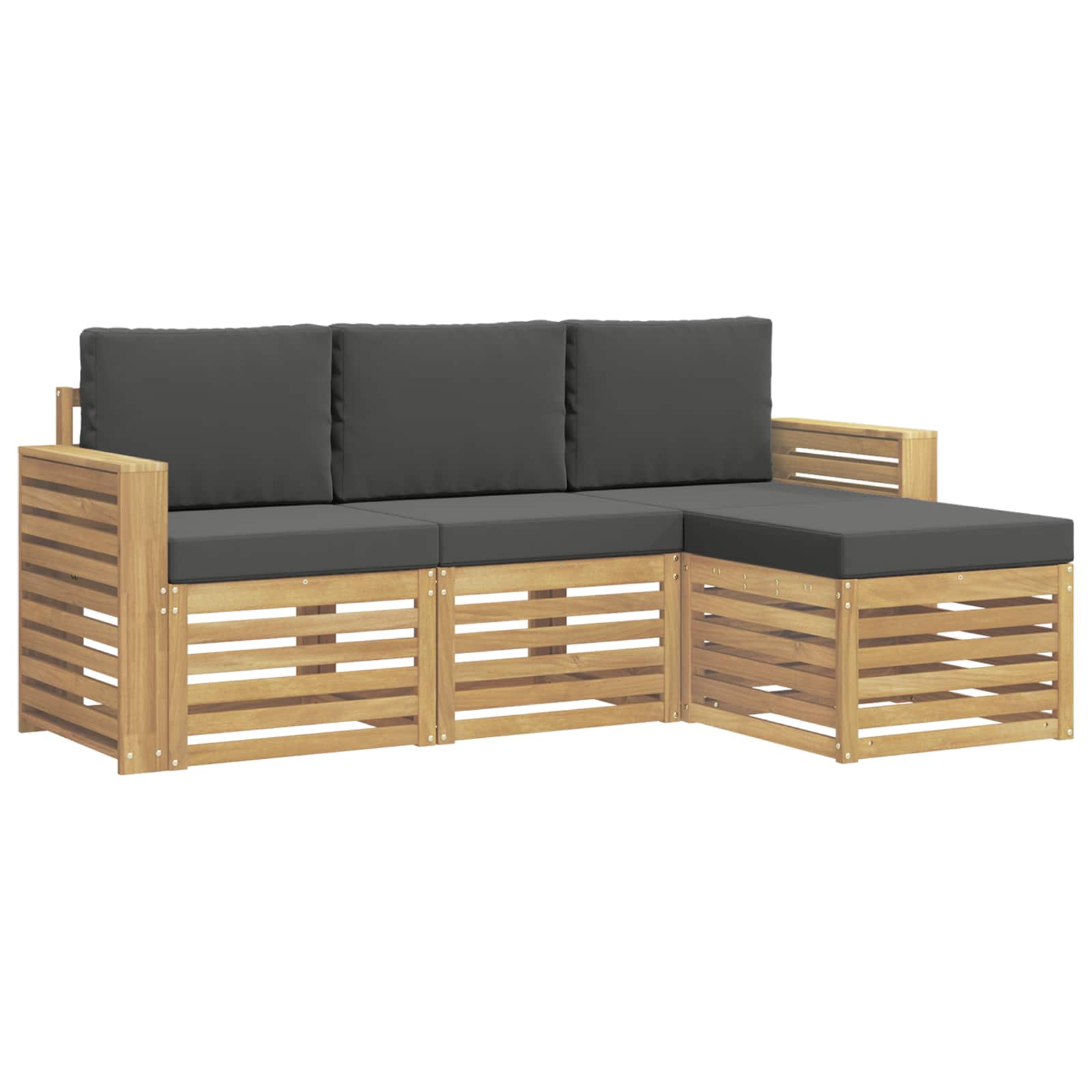 Set vanjskih sofa 4 pcs Bijela i antracit 197,5 x 122,5 x 73 cm