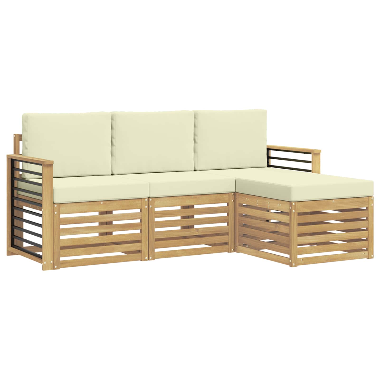 Set vanjskih sofa 4 pcs Bijela i krem 189,5 x 122,5 x 73 cm
