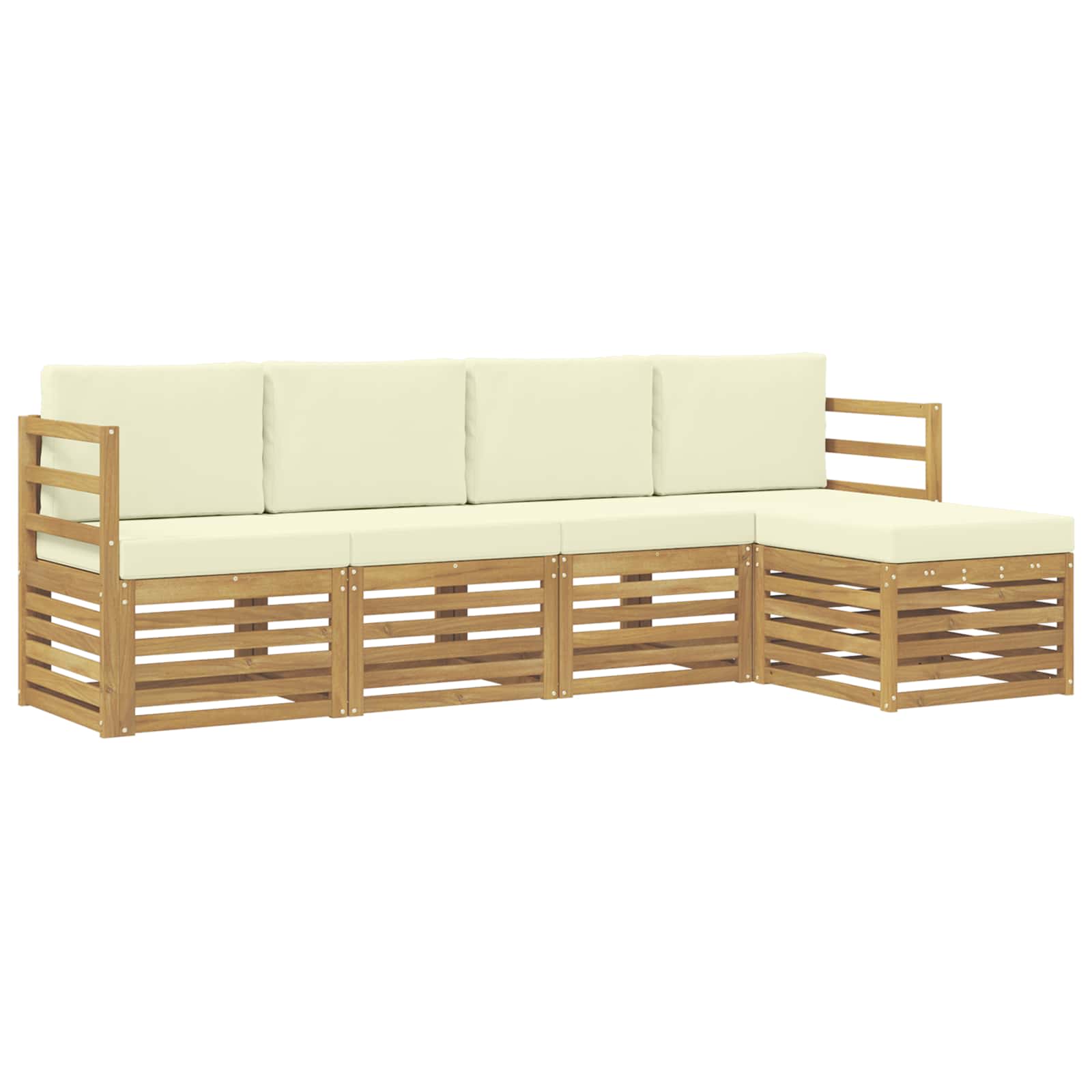 Set vanjskih sofa 5 pcs Bijela i krem 245 x 122,5 x 73 cm