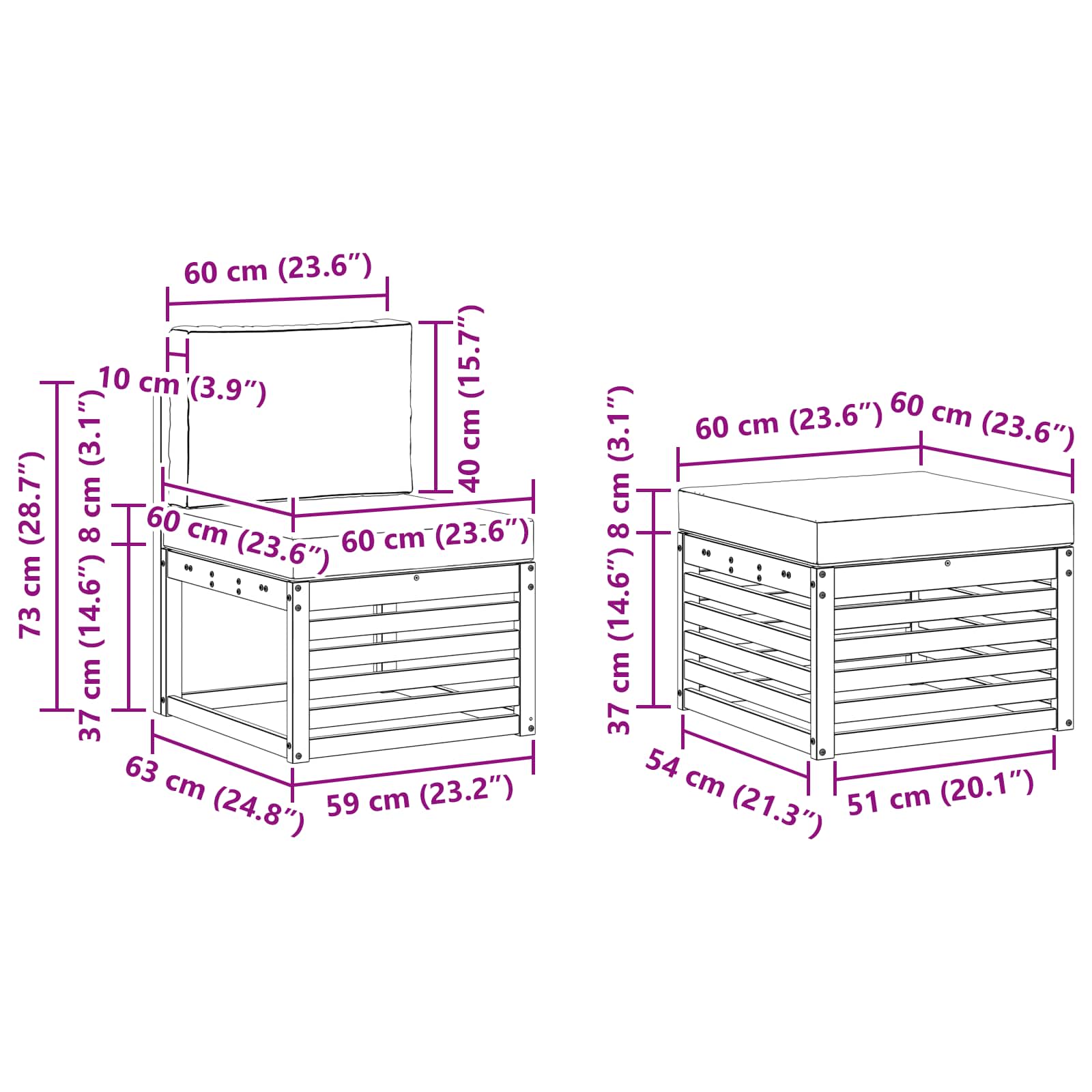 Set vanjskih sofa 5 pcs Bijela i antracit 245 x 122,5 x 73 cm