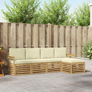 Set vanjskih sofa 5 pcs Bijela i krem 249 x 122,5 x 73 cm