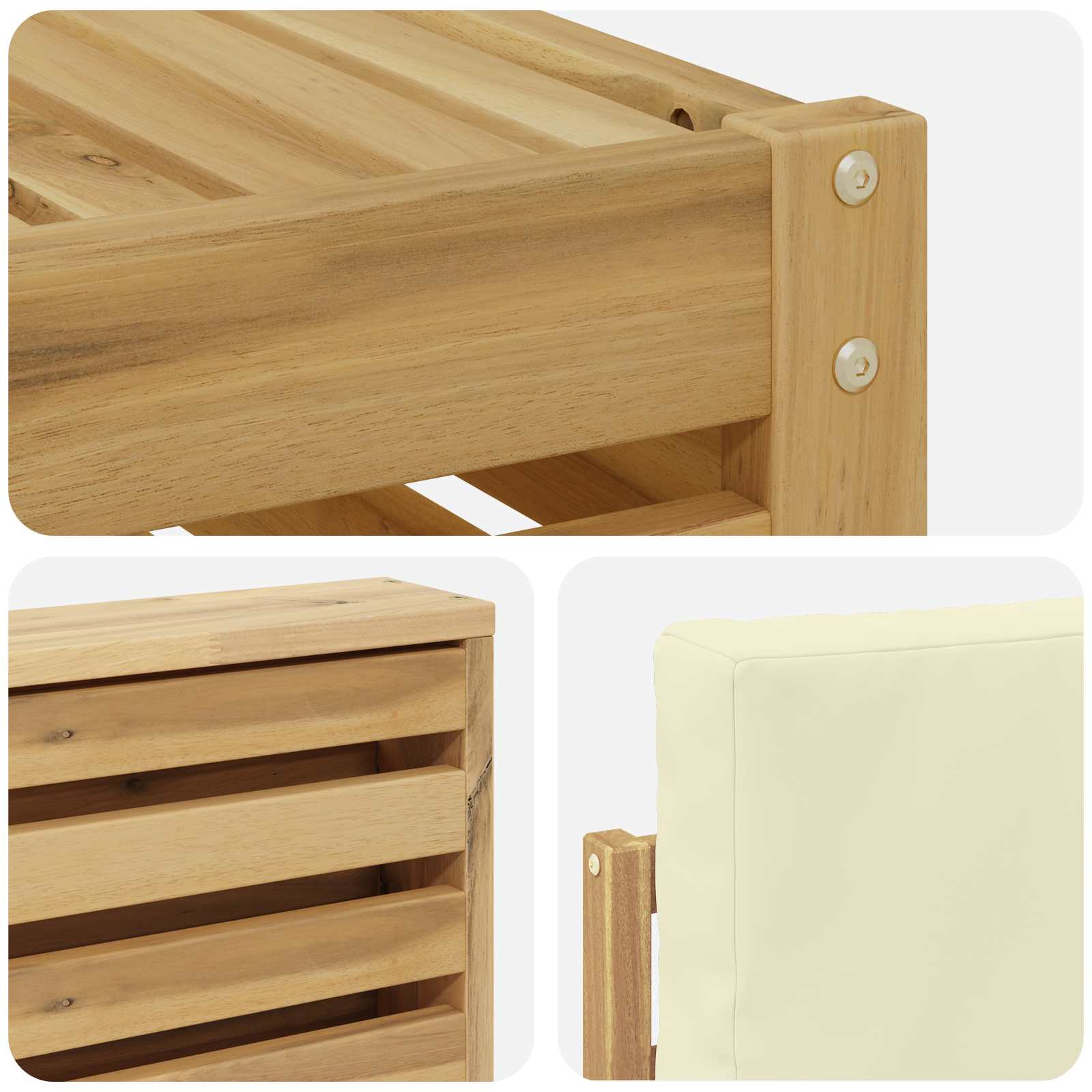 Set vanjskih sofa 5 pcs Bijela i krem 257 x 122,5 x 73 cm