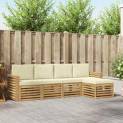 Set vanjskih sofa 5 pcs Bijela i krem 257 x 122,5 x 73 cm