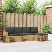 Set vanjskih sofa 5 pcs Bijela i antracit 257 x 122,5 x 73 cm