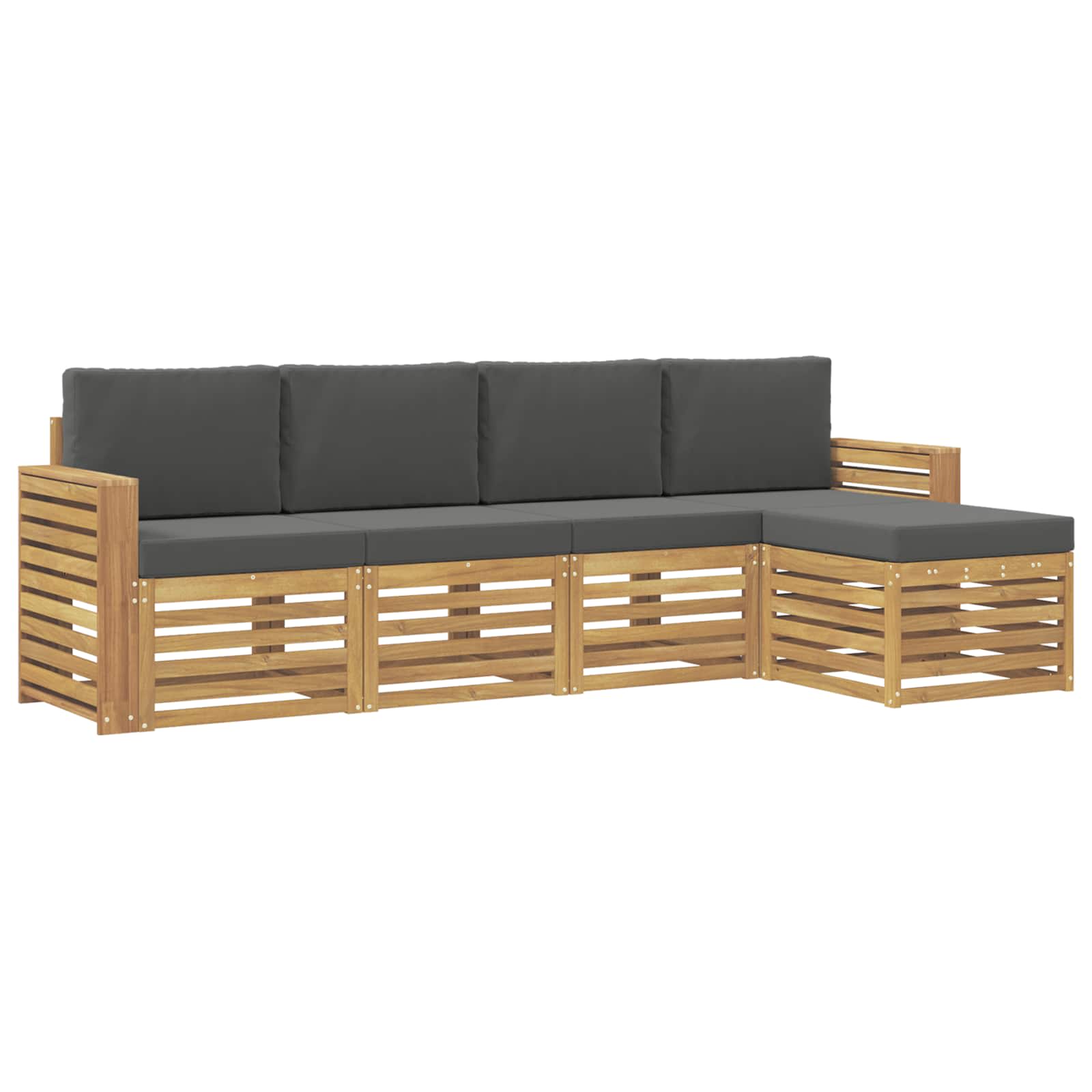 Set vanjskih sofa 5 pcs Bijela i antracit 257 x 122,5 x 73 cm