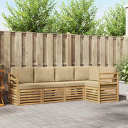 Set vanjskih sofa 5 pcs Bijela i bež 245 x 126,5 x 73 cm