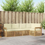 Set vanjskih sofa 5 pcs Bijela i krem 247 x 128,5 x 73 cm