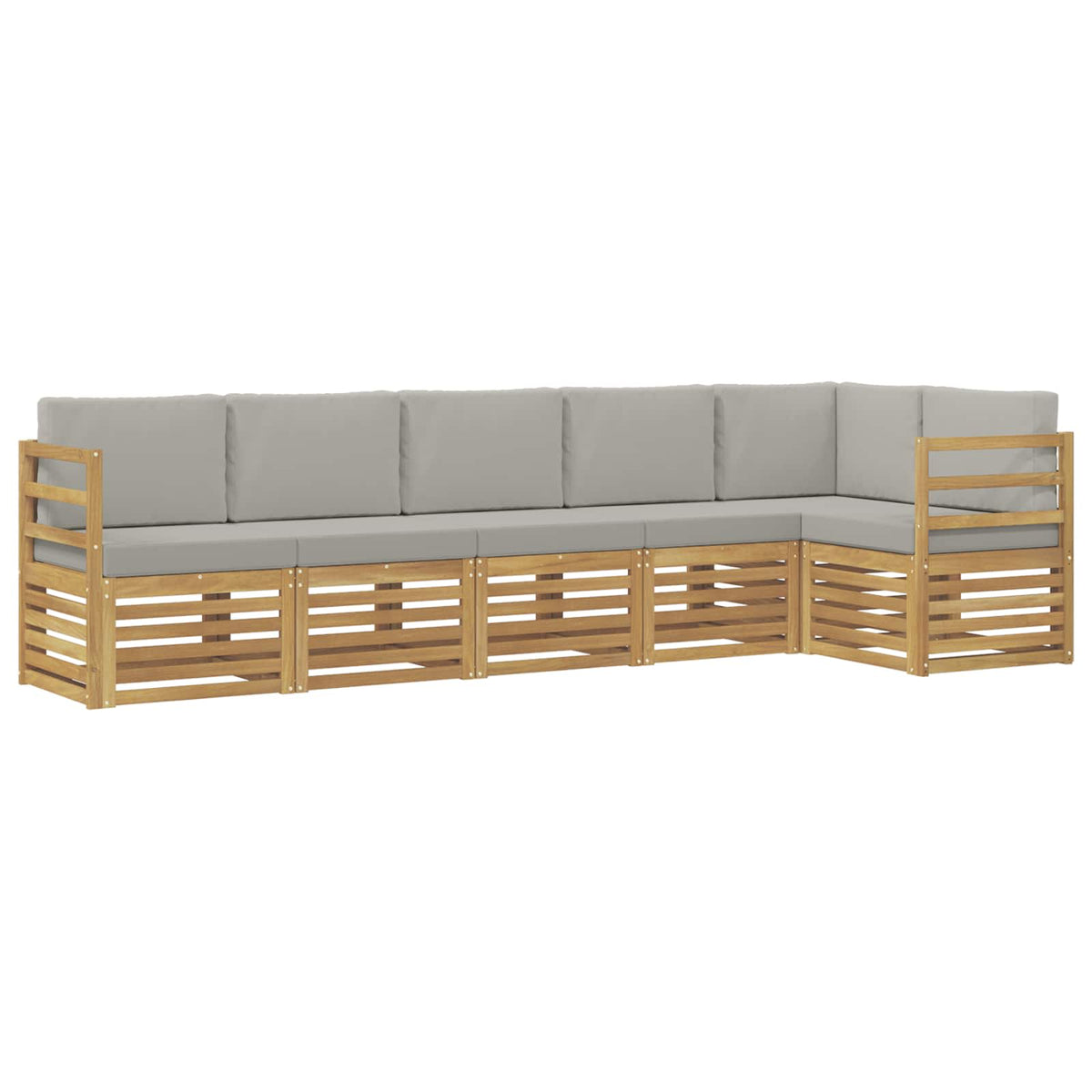 Set vanjskih sofa 6 kom. Bijela i svjetlosiva Poliester 306 x 128,5 x 73 cm