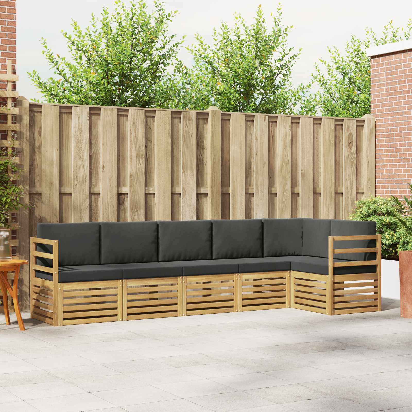 Set vanjskih sofa 6 pcs Bijela i antracit 306 x 128,5 x 73 cm