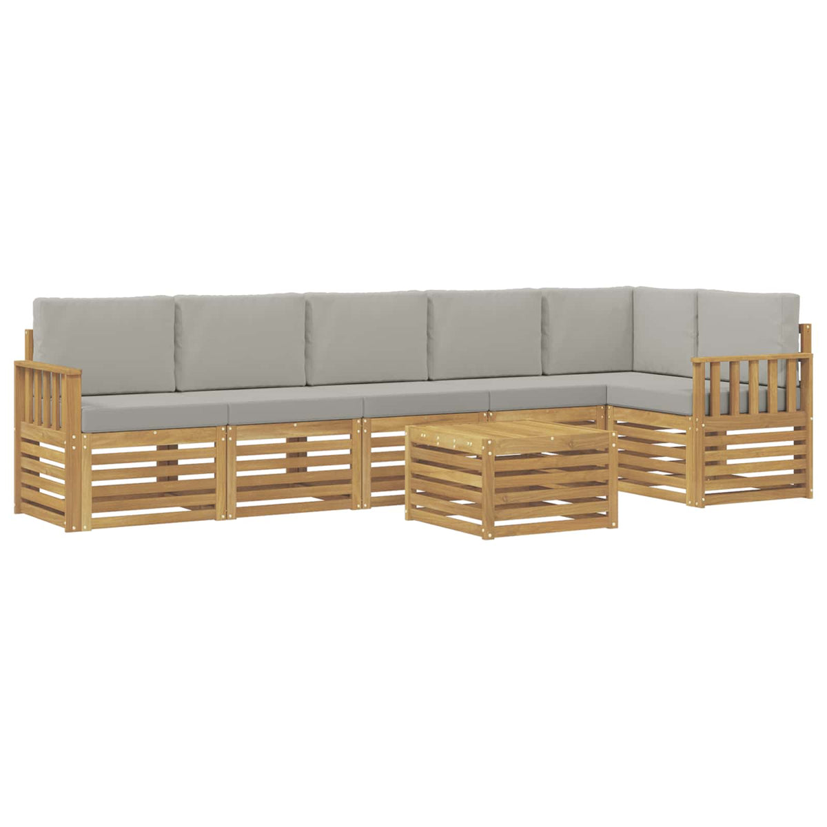 Set vanjskih sofa 7 kom. Bijela i svjetlosiva Poliester 59 x 59 x 37 cm