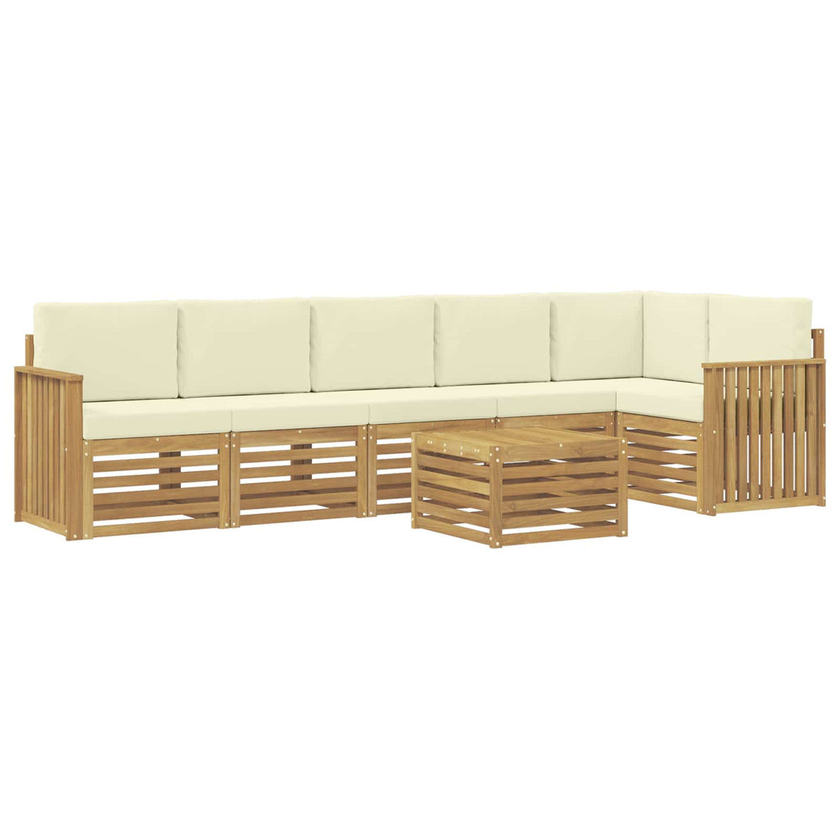 Set vanjskih sofa 7 kom. Bijela i krem Poliester 59 x 59 x 37 cm