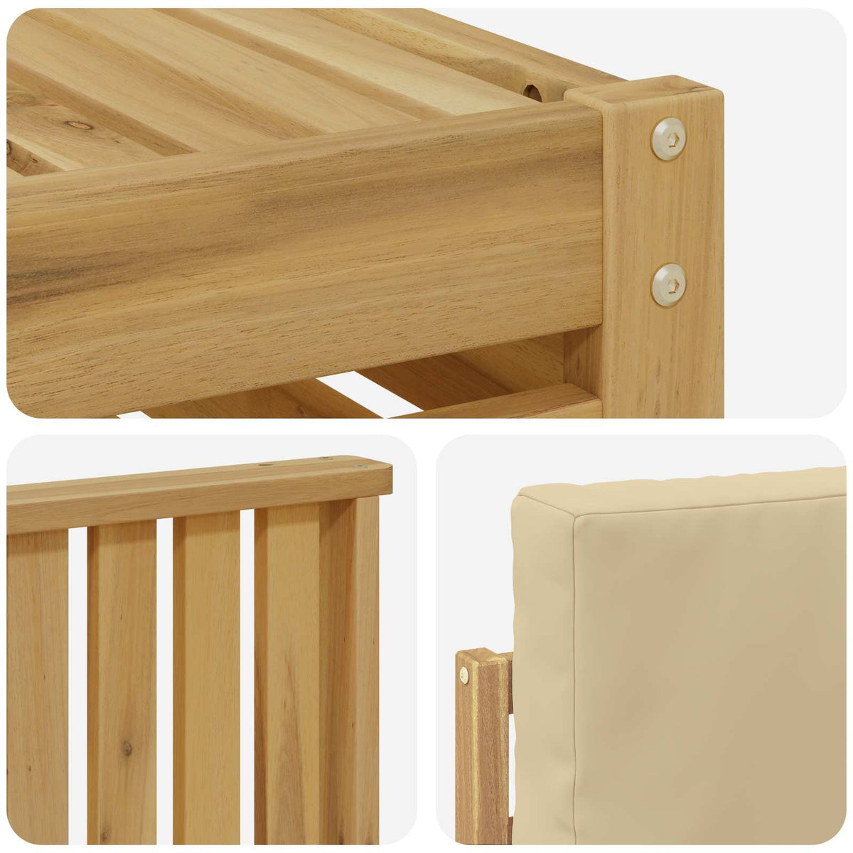 Set vanjskih sofa 7 kom. Bijela i bež Poliester 59 x 59 x 37 cm