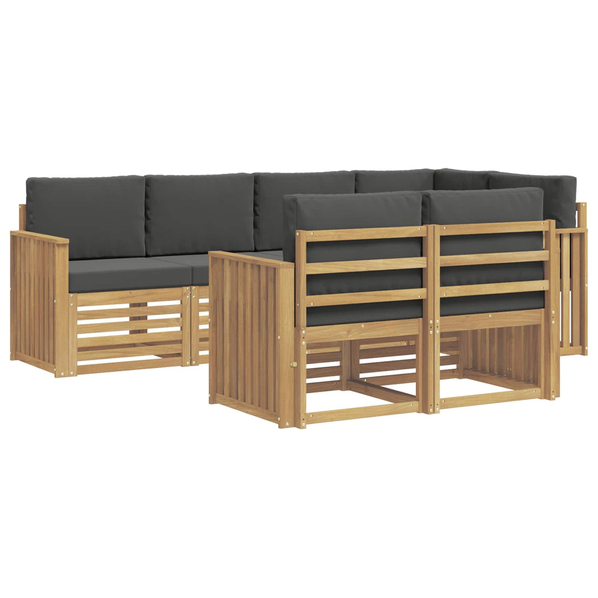Set vanjskih sofa 7 kom. Bijela i antracit Poliester 247 x 128,5 x 73 cm