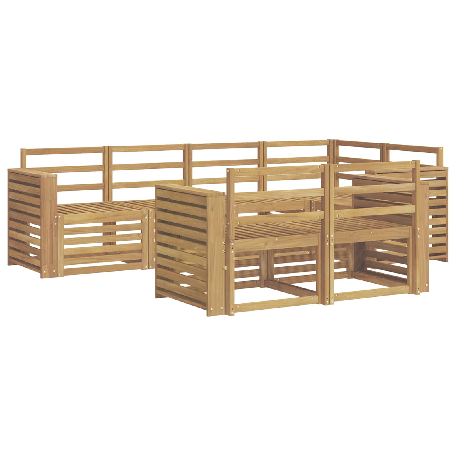 Set vanjskih sofa 7 pcs Bijela 251 x 132,5 x 73 cm