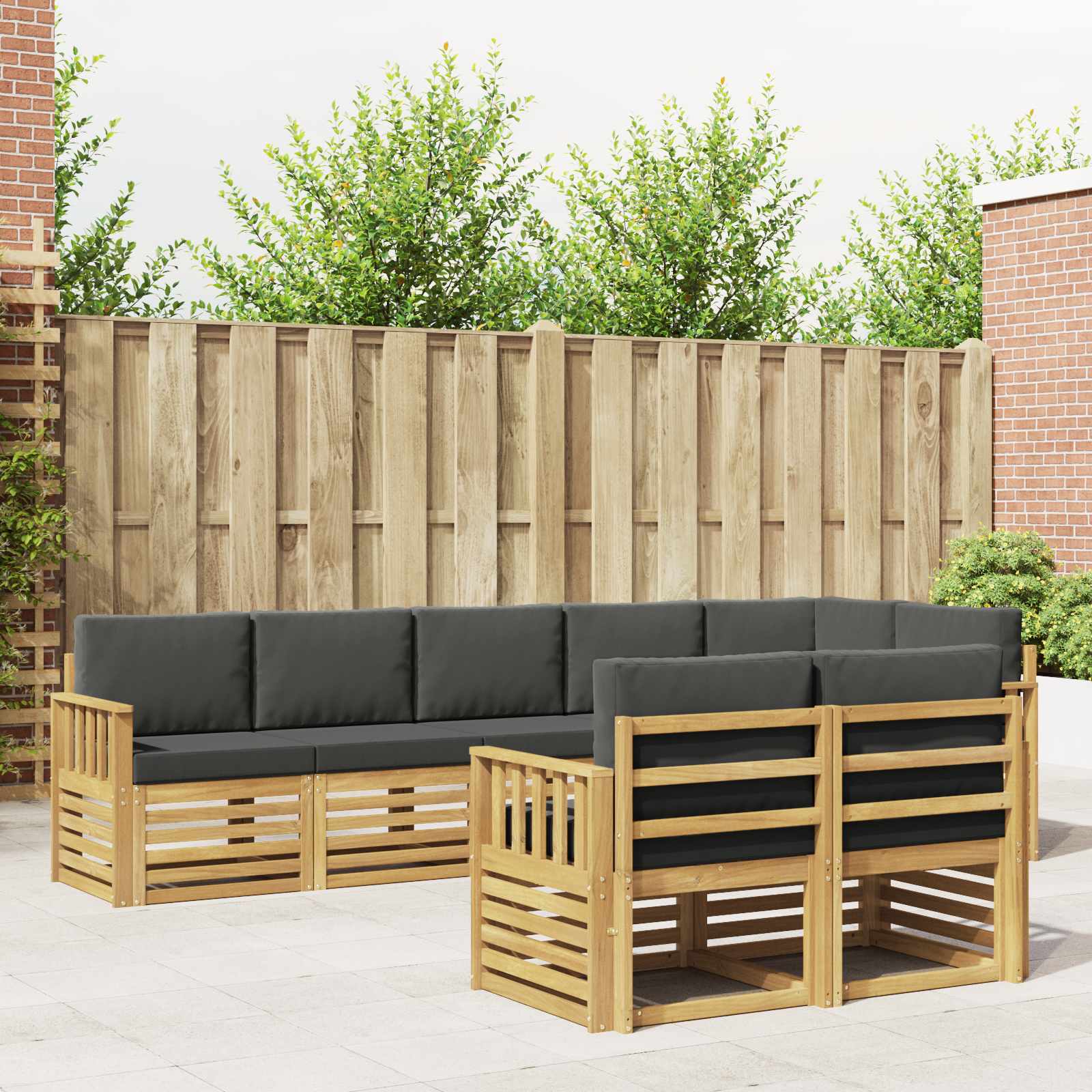 Set vanjskih sofa 8 pcs Bijela i antracit 306 x 128,5 x 73 cm