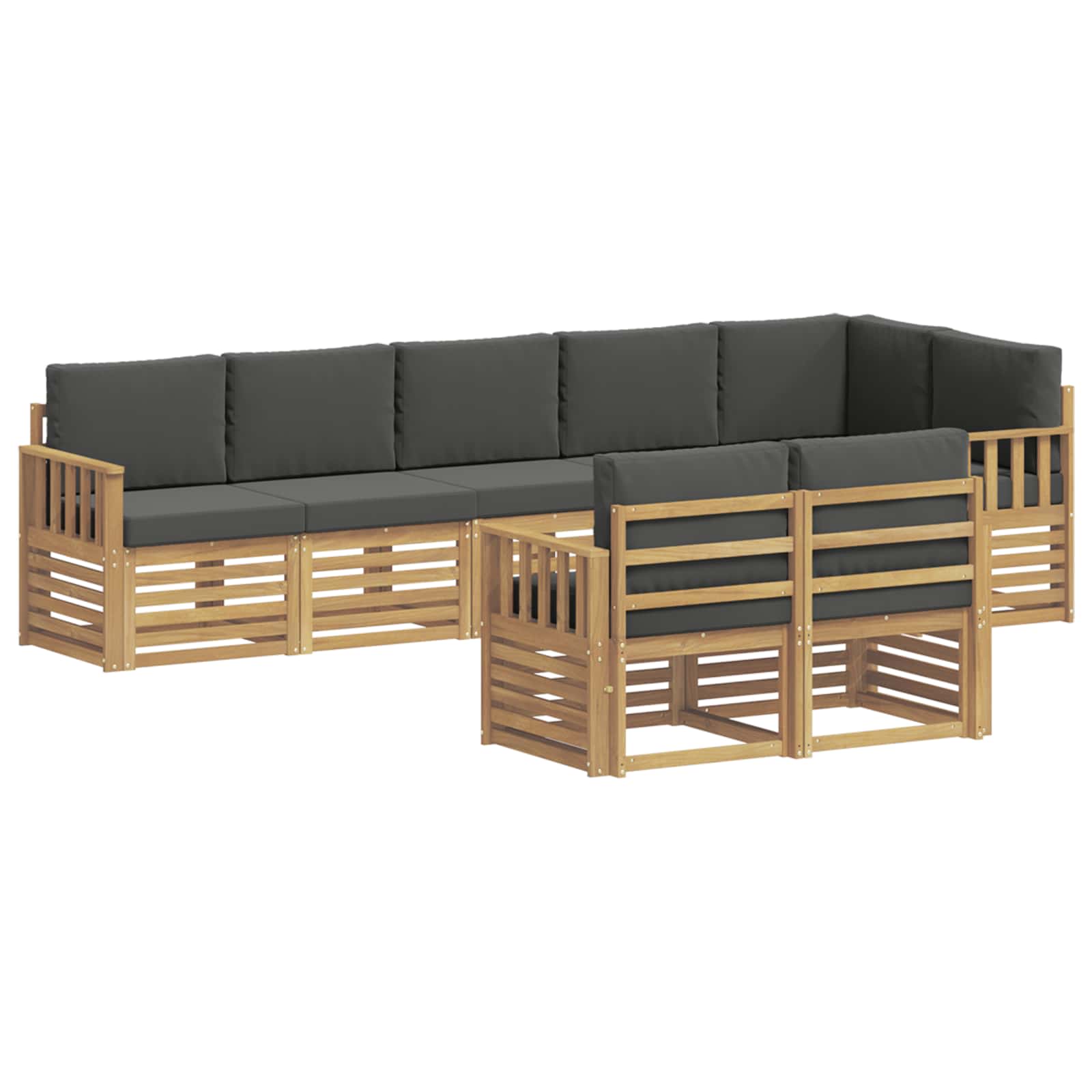 Set vanjskih sofa 8 pcs Bijela i antracit 306 x 128,5 x 73 cm