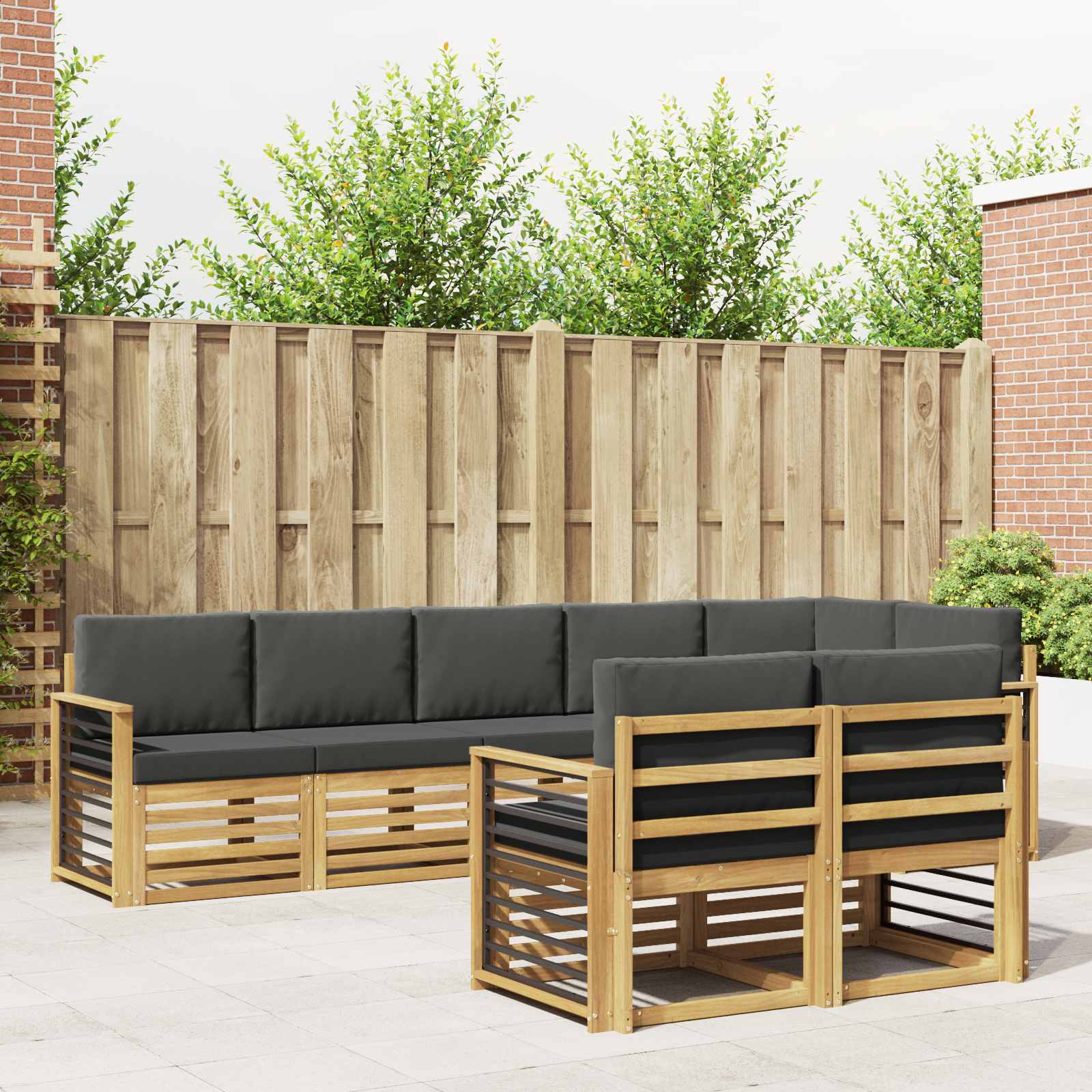 Set vanjskih sofa 8 pcs Bijela i antracit 306 x 128,5 x 73 cm
