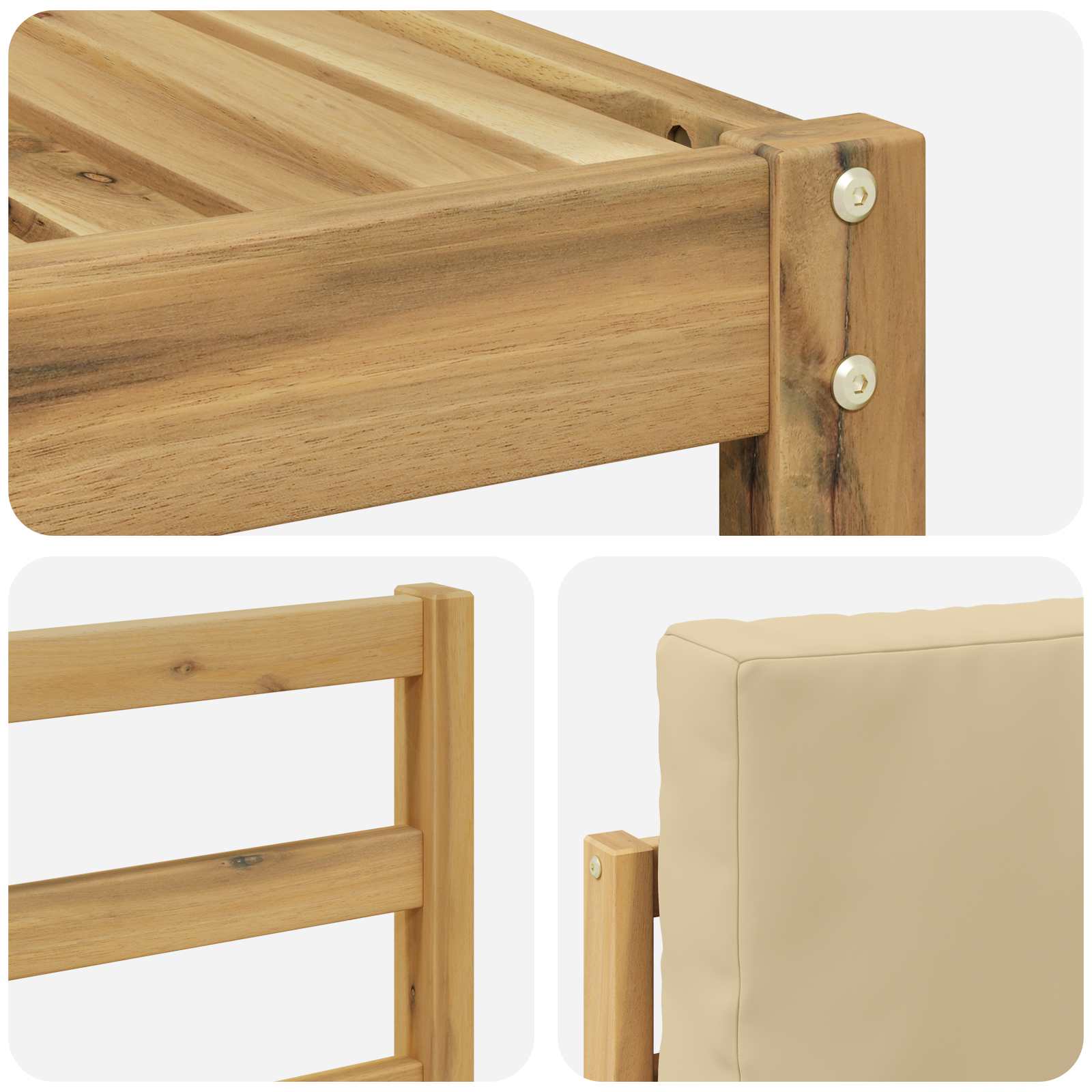 Set vanjskih sofa 9 pcs Bijela i bež 59 x 59 x 37 cm Poliester
