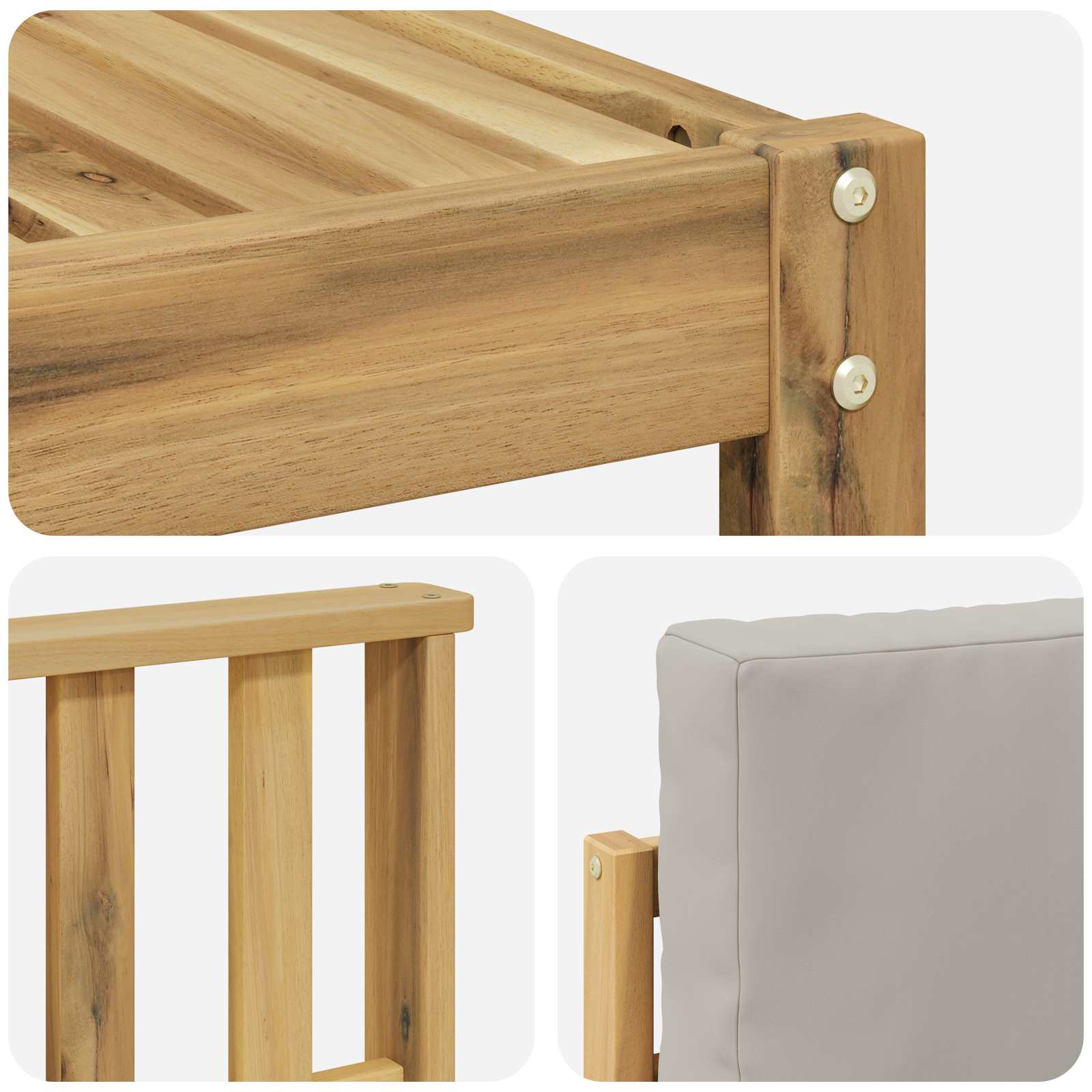 Set vanjskih sofa 8 pcs Bijela i svjetlosiva 59 x 59 x 37 cm