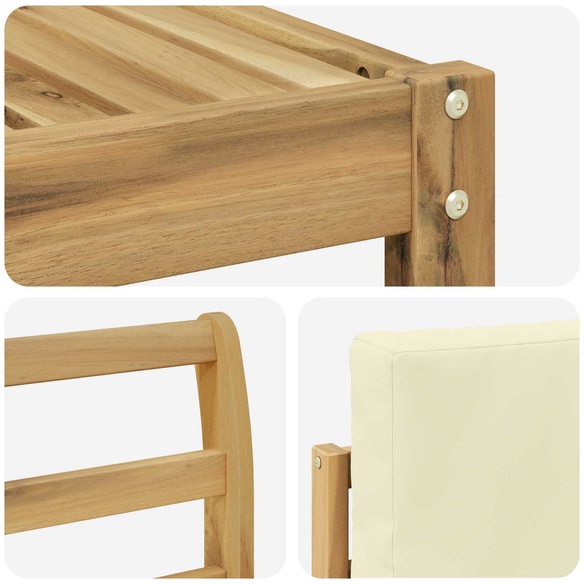 Set vanjskih sofa 9 kom. Bijela i krem Poliester 59 x 59 x 37 cm