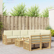 Set vanjskih sofa 9 kom. Bijela i krem Poliester 59 x 59 x 37 cm