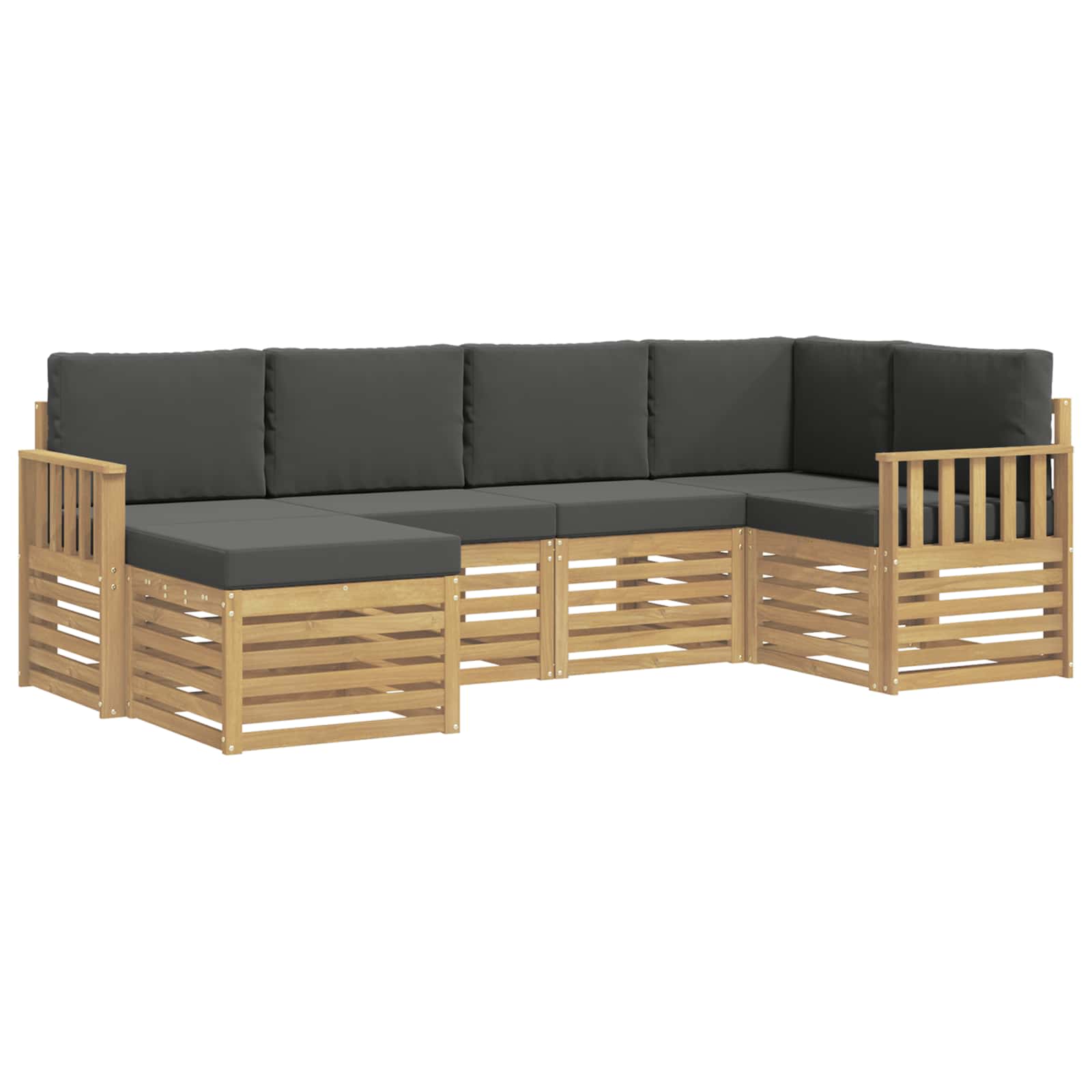 Set vanjskih sofa 6 pcs Bijela i antracit Poliester