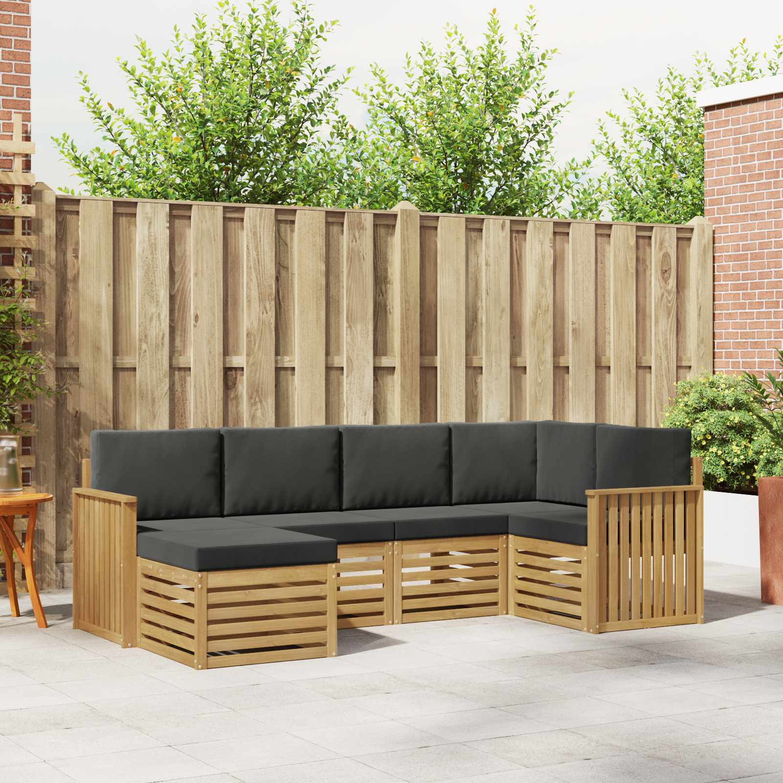 Set vanjskih sofa 6 pcs Bijela i antracit Poliester
