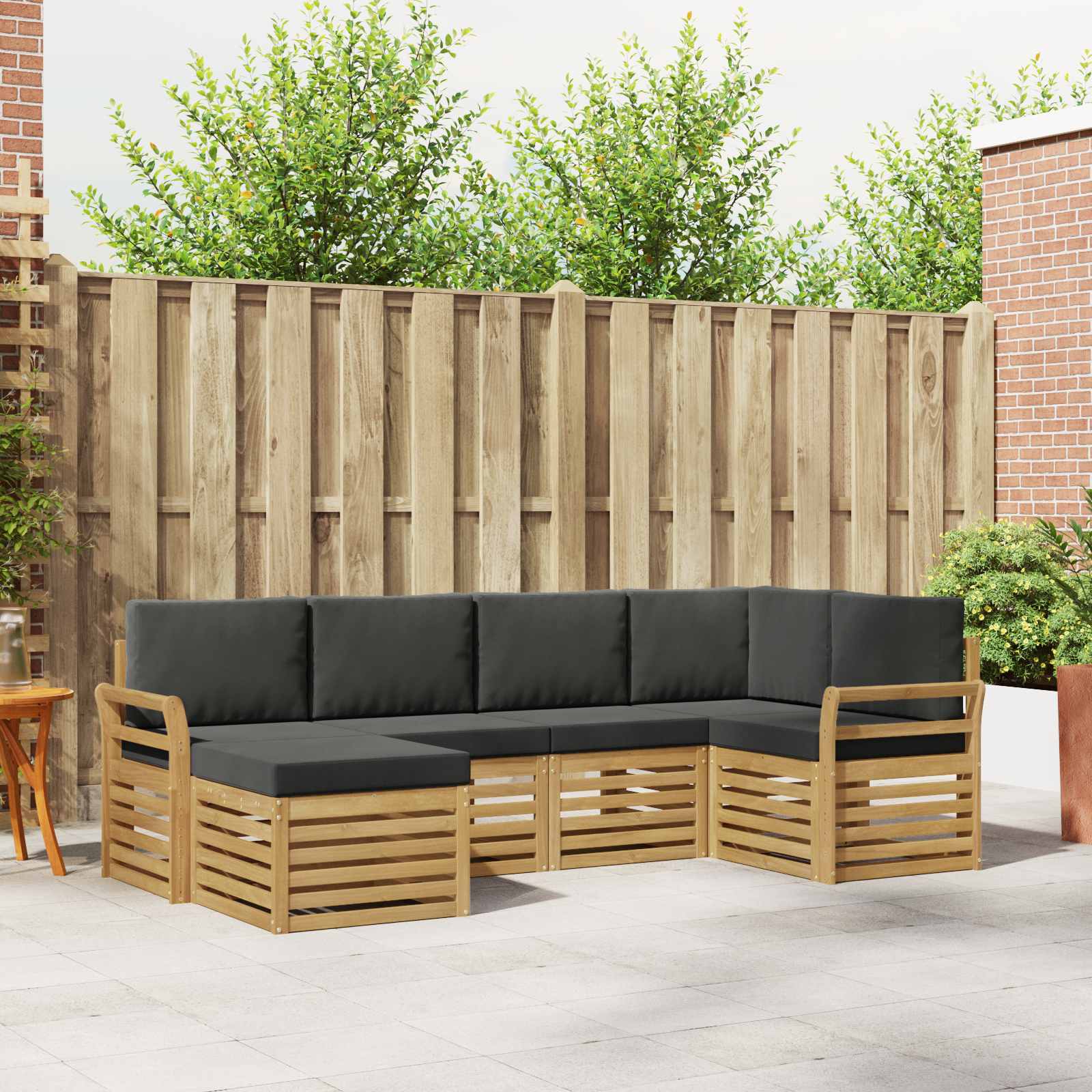 Set vanjskih sofa 6 pcs Bijela i antracit Poliester