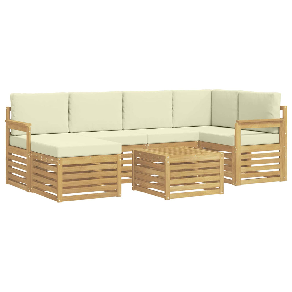 Set vanjskih sofa 7 kom. Bijela i krem Poliester