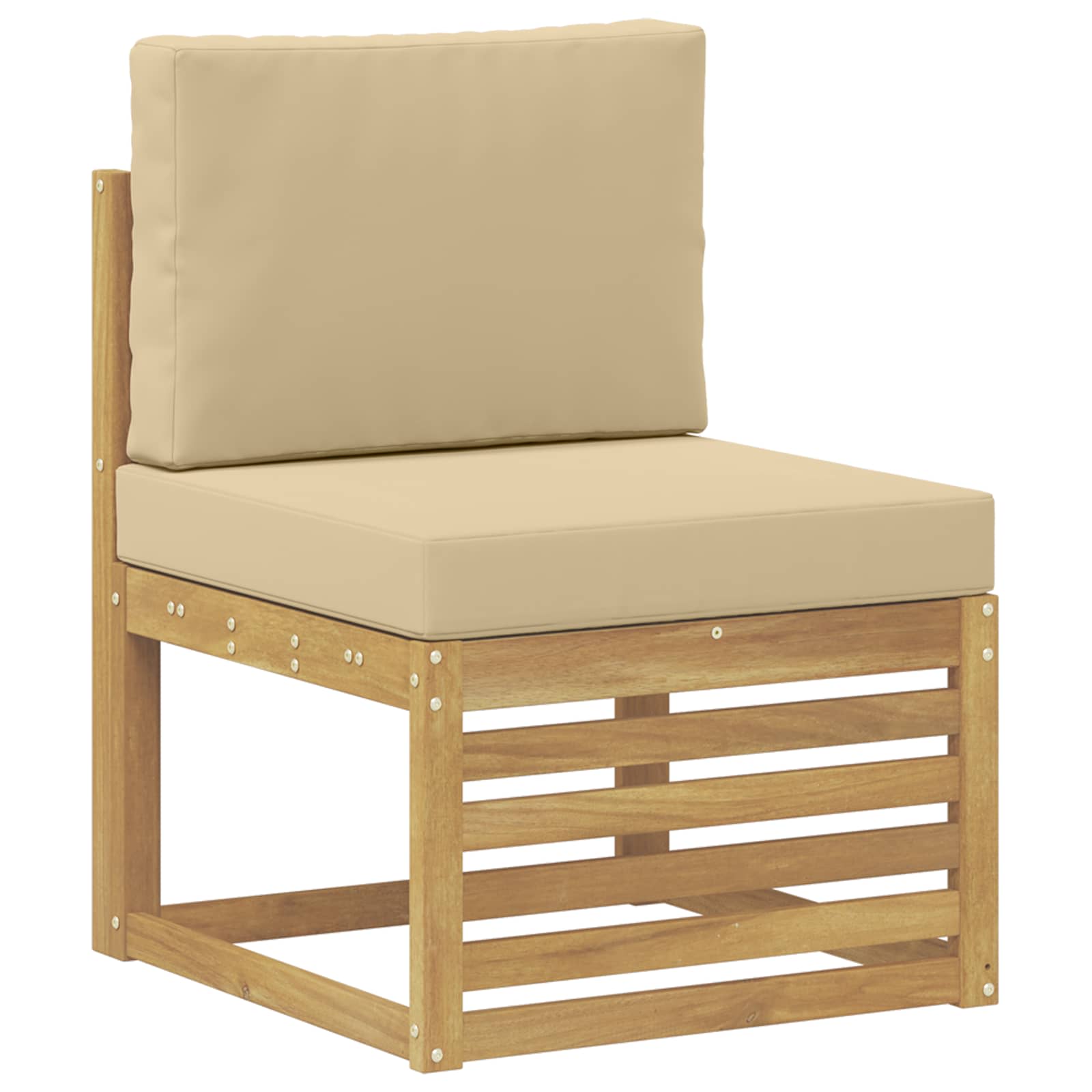 Set vanjskih sofa 7 pcs Bijela i bež 59 x 59 x 37 cm Poliester