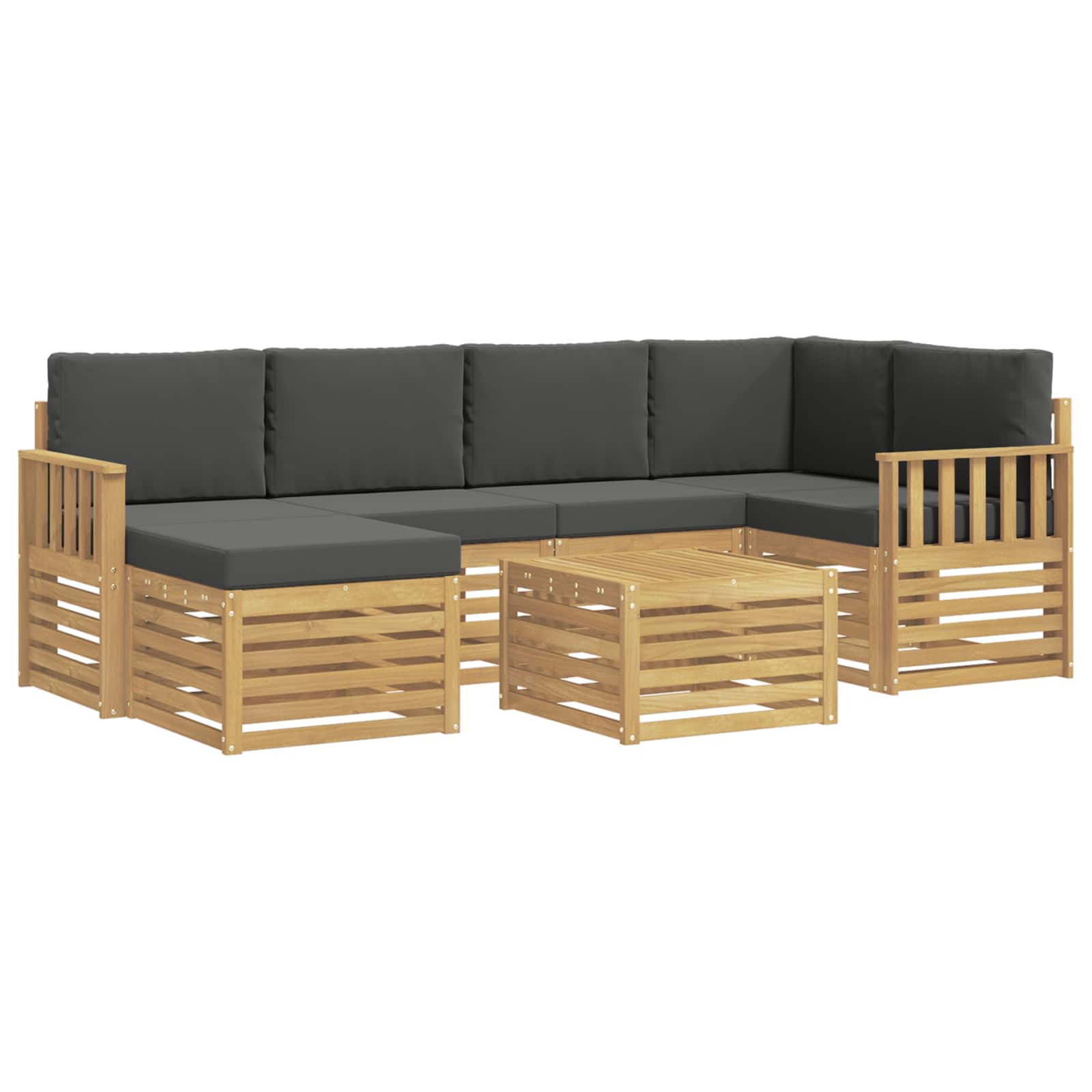 Set vanjskih sofa 7 pcs Bijela i antracit Poliester