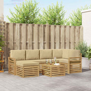 Set vanjskih sofa 7 kom. Bijela i bež Poliester