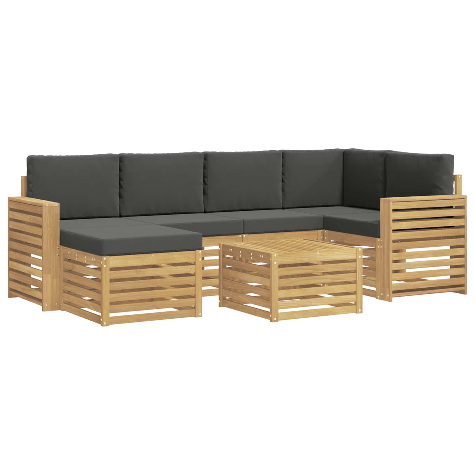 Set vanjskih sofa 7 pcs Bijela i antracit Poliester
